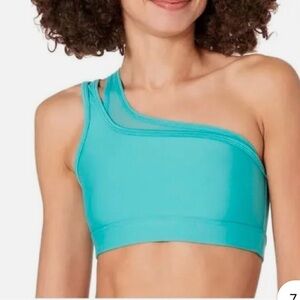 Alo yoga One-Shoulder Teal Sports Bra